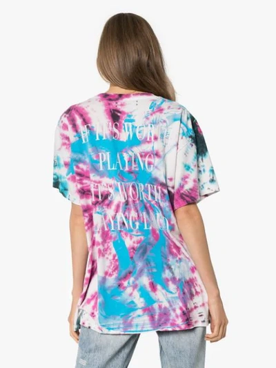 Shop Amiri Tie-dye Skull T-shirt In Purple