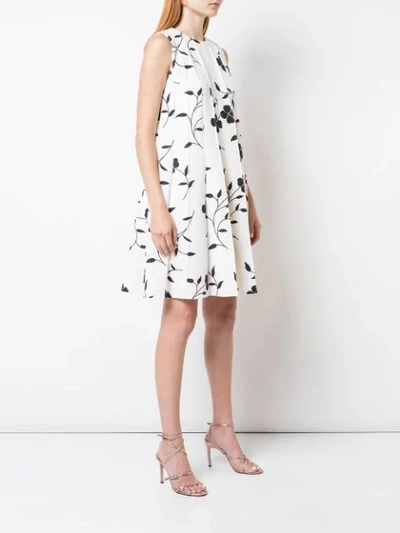 Shop Oscar De La Renta Floral Print Shift Dress In White