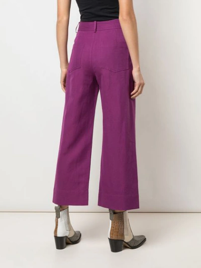 Shop Apiece Apart High-waist Tapered Trousers In Purple
