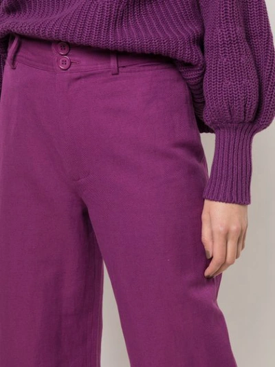 Shop Apiece Apart High-waist Tapered Trousers In Purple