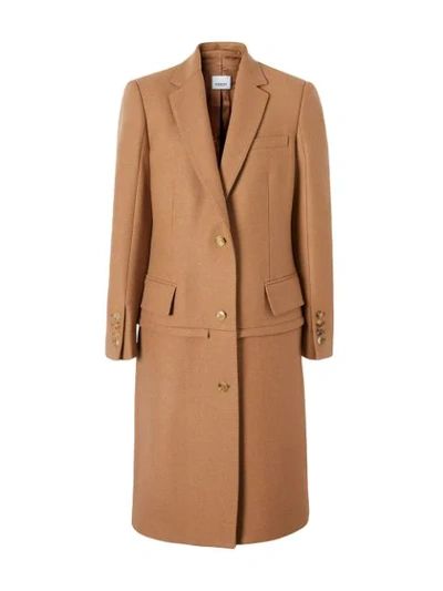 Shop Burberry Paneled Coat In Brown ,red