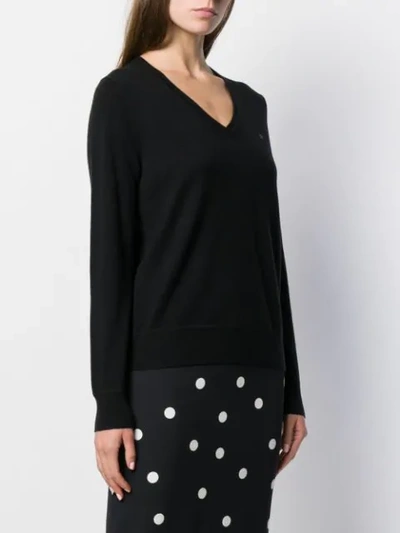Shop Calvin Klein V-neck Knit Sweater In Black