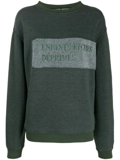 Shop Enfants Riches Deprimes Sweatshirt Mit Logo-stickerei In Green