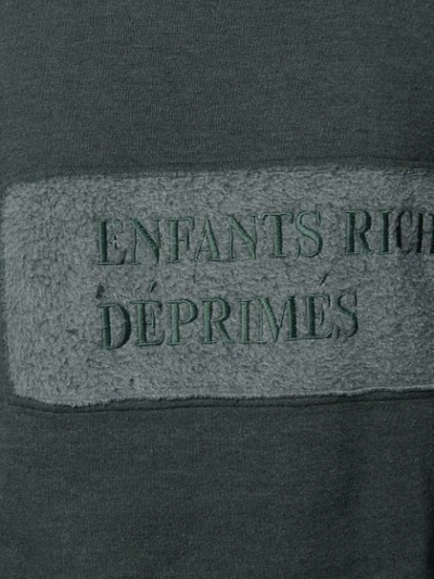 Shop Enfants Riches Deprimes Sweatshirt Mit Logo-stickerei In Green