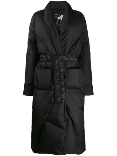 Shop Khrisjoy Longline Puffer Coat In Black