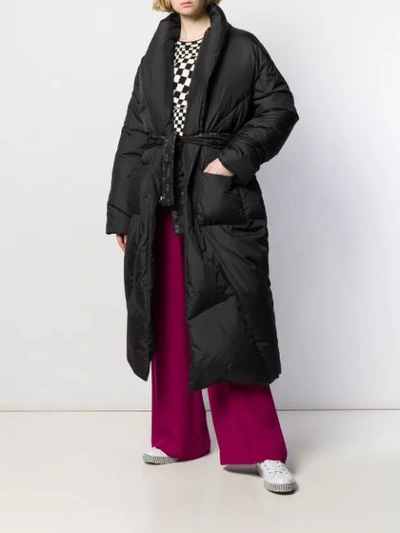 Shop Khrisjoy Longline Puffer Coat In Black