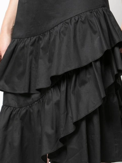 Shop Cynthia Rowley Eva Polished Ruffle Dress In Black