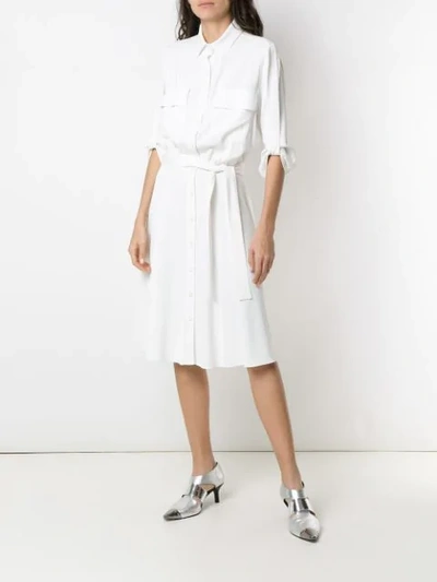 Shop Gloria Coelho Midi Shirt Dress In White
