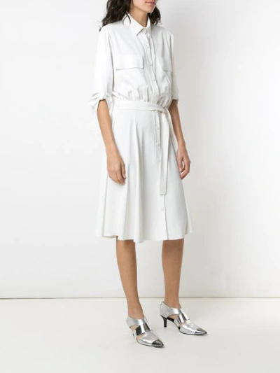 Shop Gloria Coelho Midi Shirt Dress In White