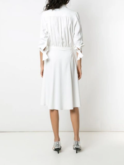 Shop Gloria Coelho Midi Shirt Dress In White