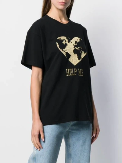 Shop Alberta Ferretti Help Me T-shirt In Black