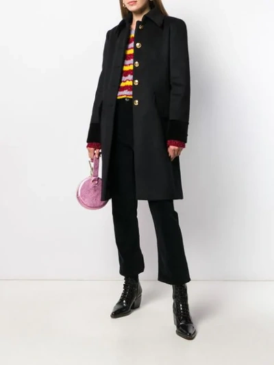 Shop Alberta Ferretti Single-breasted Fitted Coat In Black