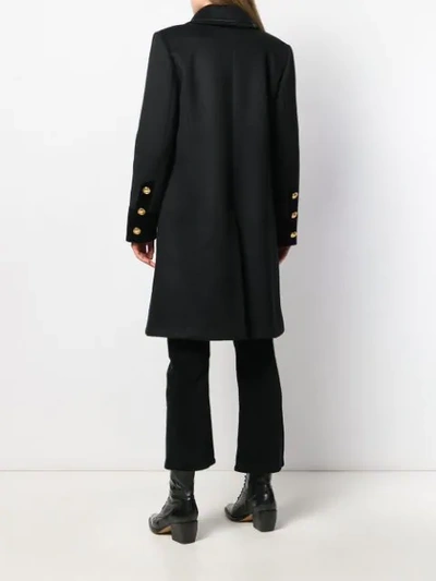 Shop Alberta Ferretti Single-breasted Fitted Coat In Black