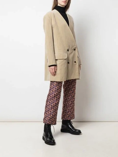 Uma Wang Oversized Double-breasted Blazer In Neutrals