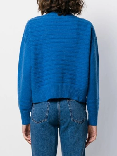 Shop Allude Ribbed Knitted Cardigan In Blue