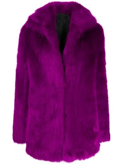 Shop Rta Faux-fur Coat In Purple