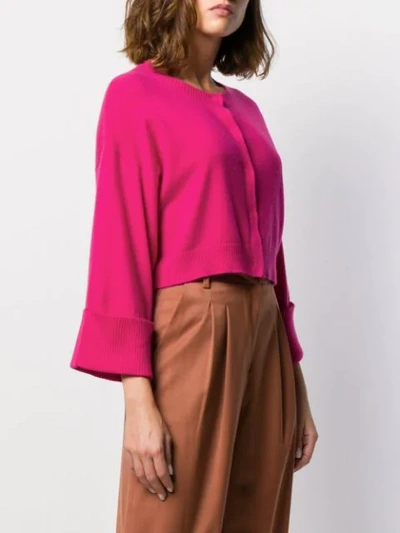 Shop P.a.r.o.s.h Flared Sleeve Cardigan In Pink