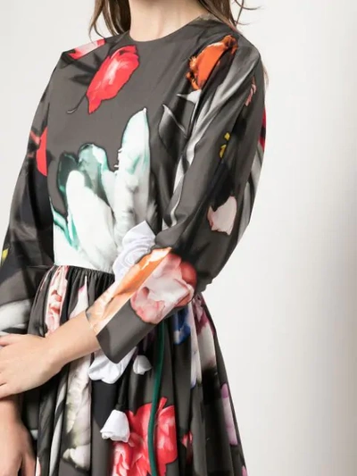 Shop Prada Floral Print Midi Dress In F0d65