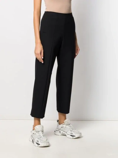 Shop Courrèges Straight Cropped Trousers In Black