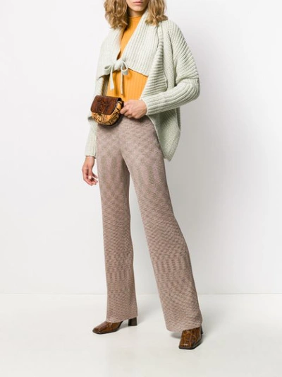 Shop Missoni Knitted Metallic Flared Trousers In Lm00p