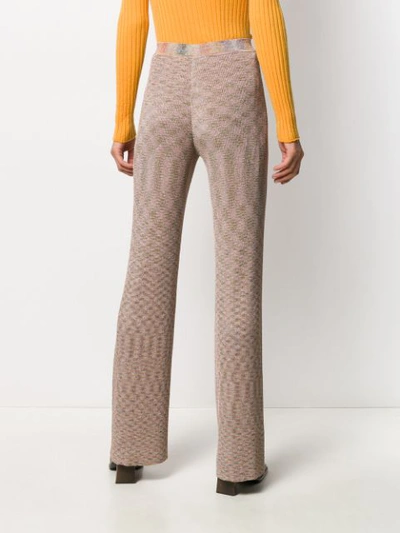 Shop Missoni Knitted Metallic Flared Trousers In Lm00p