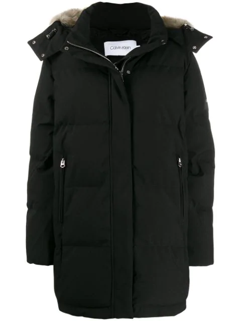 calvin klein fur hood coat