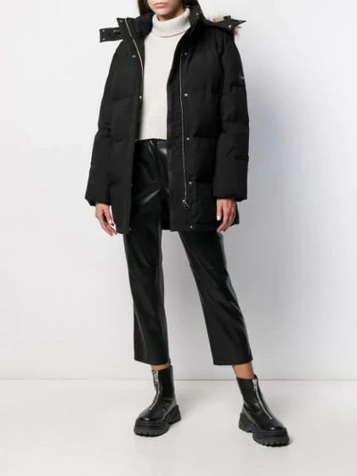 Shop Calvin Klein Faux-fur Hooded Jacket In Black