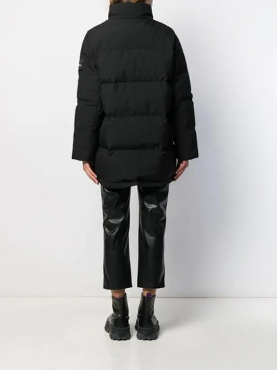 Shop Calvin Klein Faux-fur Hooded Jacket In Black