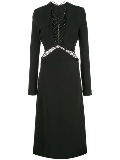 Shop Dion Lee Lace Up Detail Dress In Black