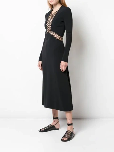 Shop Dion Lee Lace Up Detail Dress In Black