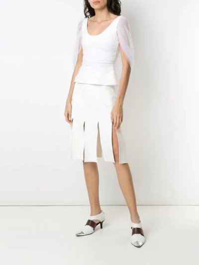 Shop Gloria Coelho Straps Skirt In White