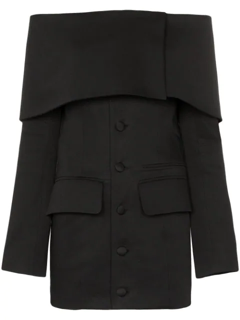 Aleksandre Akhalkatsishvili Langer Blazer Mit Carmen Ausschnitt In Black Modesens