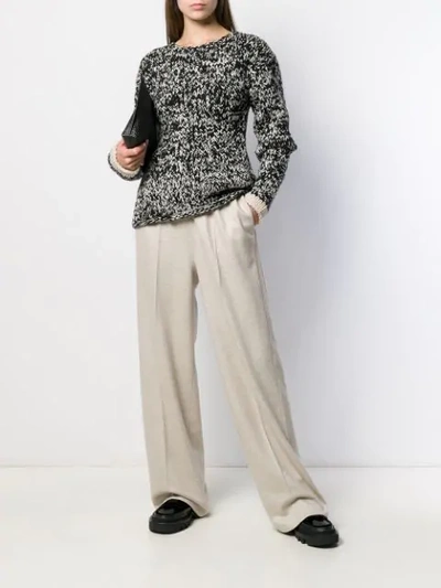 Shop Agnona Wide Leg Knitted Trousers In 221 Brown