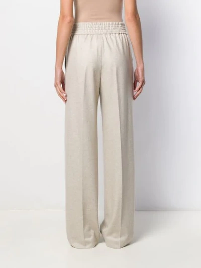 Shop Agnona Wide Leg Knitted Trousers In 221 Brown