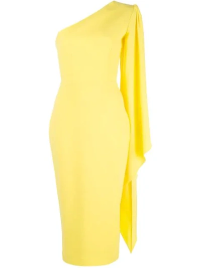 Shop Alex Perry Finley One Shoulder Dress In Yellow