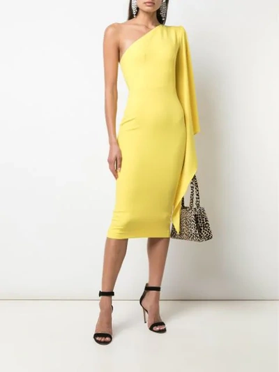 Shop Alex Perry Finley One Shoulder Dress In Yellow