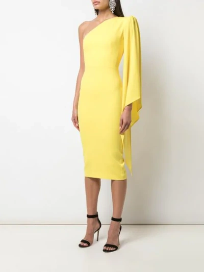 Shop Alex Perry Finley One Shoulder Dress In Yellow