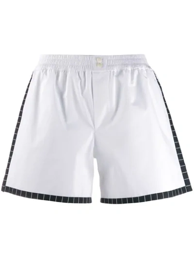 Shop Dolce & Gabbana Poplin Elasticated Mini Shorts In White