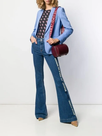 Shop Stella Mccartney Stellabration Print Flared Jeans In Blue