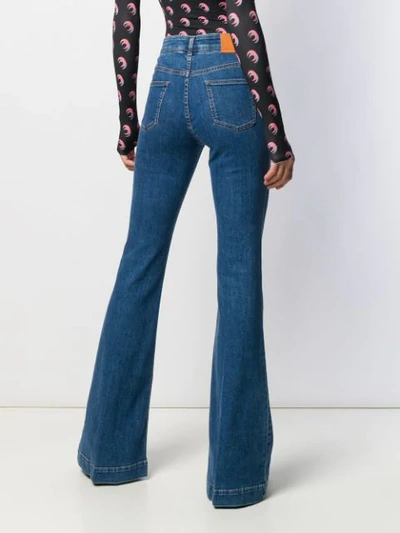 Shop Stella Mccartney Stellabration Print Flared Jeans In Blue