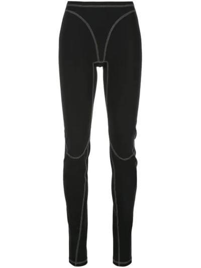 Shop Mugler Scuba Leggings In Black