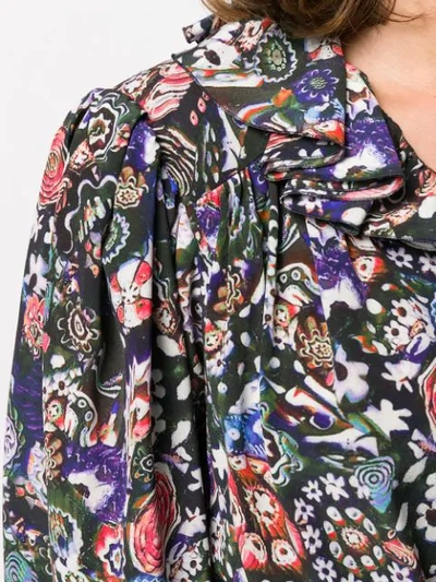 Shop Isabel Marant Floral Print Shirt Dress In Black