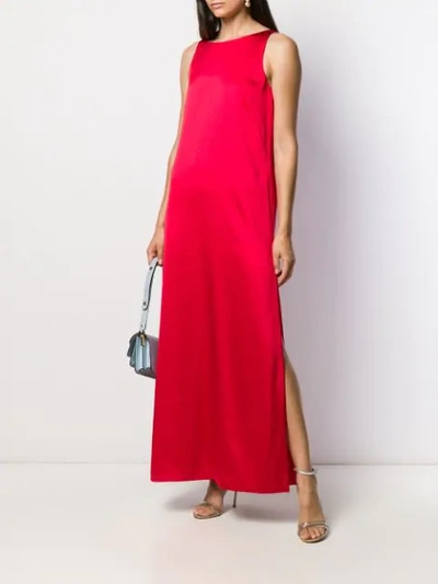 Shop Styland Sleeveless Flared Maxi Dress In Red