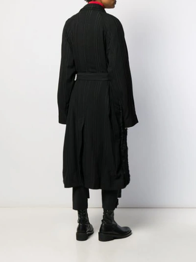 Shop Ann Demeulemeester Panelled Longline Coat In Black