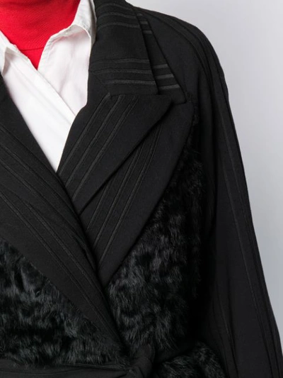Shop Ann Demeulemeester Panelled Longline Coat In Black