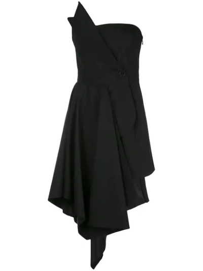 Shop Monse Asymmetric Short Dress In Black