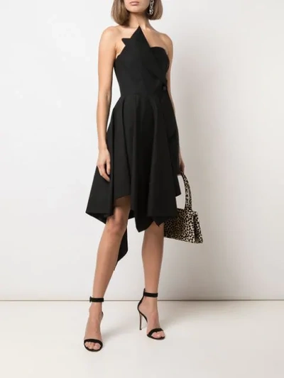 Shop Monse Asymmetric Short Dress In Black