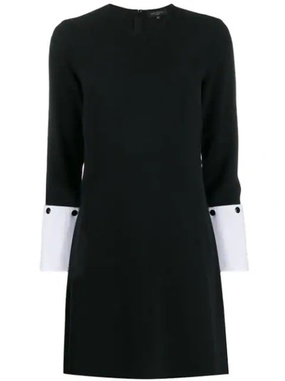 Shop Antonelli Contrast Cuffs Midi Dress In 999 Nero