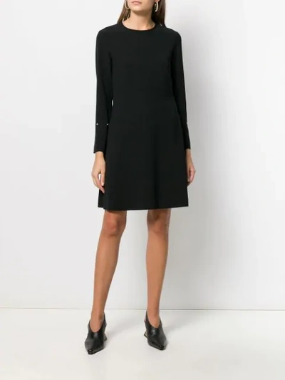 Shop Antonelli Contrast Cuffs Midi Dress In 999 Nero