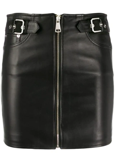 Shop Manokhi Zip-up Short Skirt In Black
